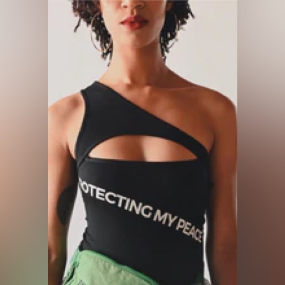 PROTECTING MY PEACE One Shoulder Bodysuit